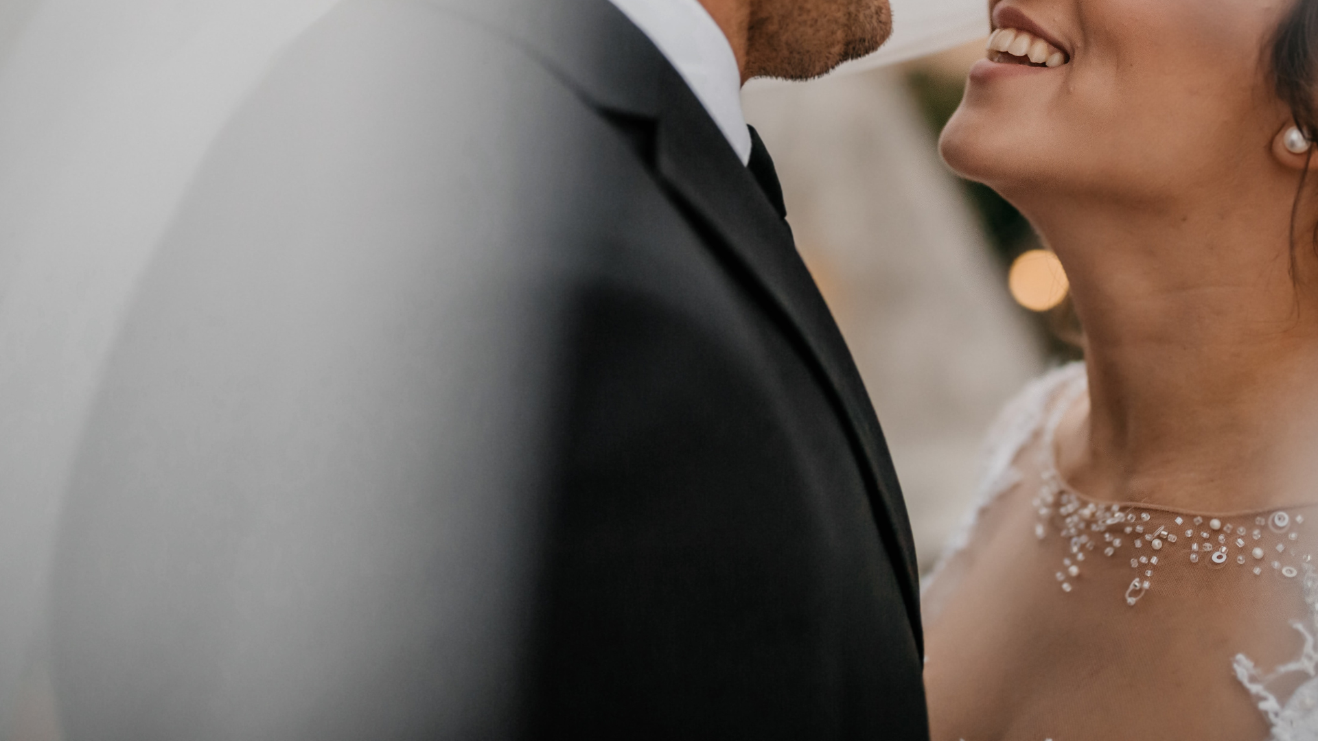 closeup shot of a couple smiling